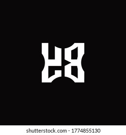Monograma de logotipo YB con plantilla de diseño de elementos cortados