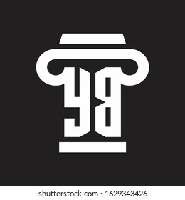 YB Logo monogram with pillar style design template