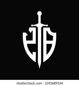 YB logo with shield shape and sword