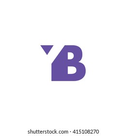 YB Logo. Vector Graphic Branding Letter Element. White Background
