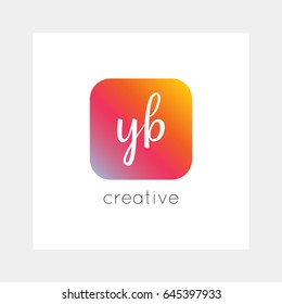 YB logo, vector. Useful as branding, app icon, alphabet combination, clip-art.