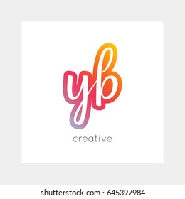 YB logo, vector. Useful as branding, app icon, alphabet combination, clip-art.