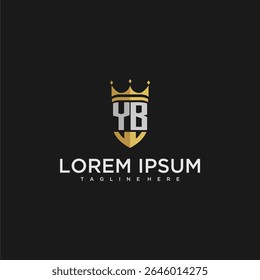 YB luxury letter monogram for crown and shield logo design