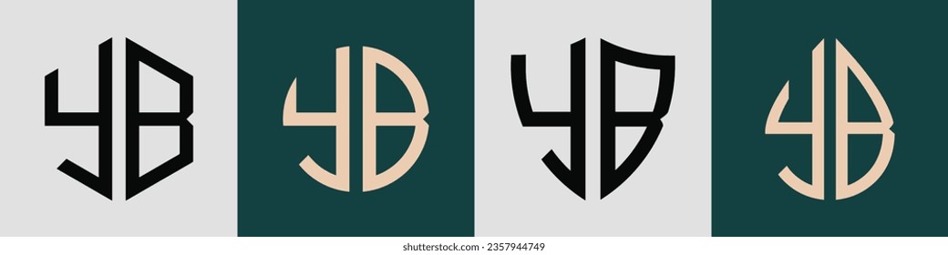 YB modern initial letter logo design vector bundle. It will be suitable for which company or brand name start those initial.