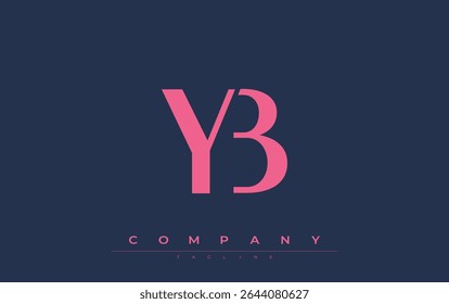 YB Modern Initials Logo Design. Branding logo with stylized initials showcasing bold design and modern aesthetic. Ideal for professional business branding or creative projects focusing on minimalistic