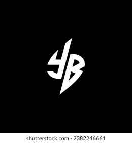 YB monogram esport logo design with cool shape concept in vector