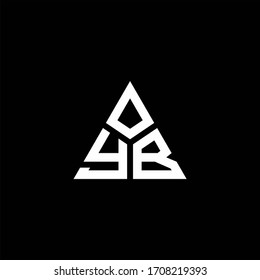YB monogram logo with 3 pieces shape isolated on triangle design template