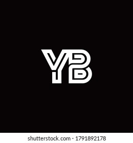 YB monogram logo with abstract line design template
