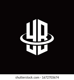 Logotipo monogramo YB en forma de hexágono y rodeado por un anillo