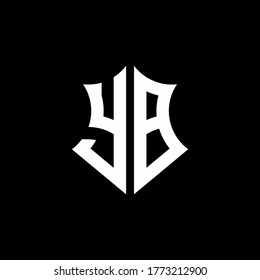 YB monogram logo with a sharp shield style design template