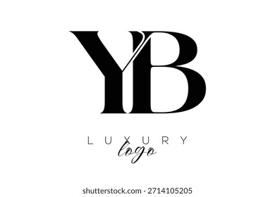 YB Serif Letter Monogram Typography Logo for Elegant Premium Branding Identity