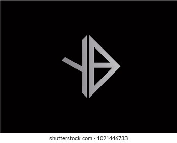 YB square shape silver color logo
