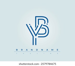 YB Technology Letter Logo Template. This tech letter logo is a graphic mark that uses letters to represent a technology company.