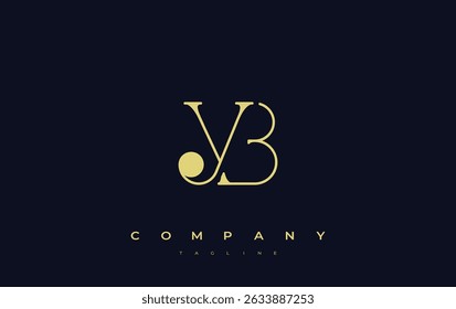YB Typography Logo Design. Stylish monogram design depiction featuring the letters Y and B combined in an artistic signature style, delivering a unique and creative visual representation.