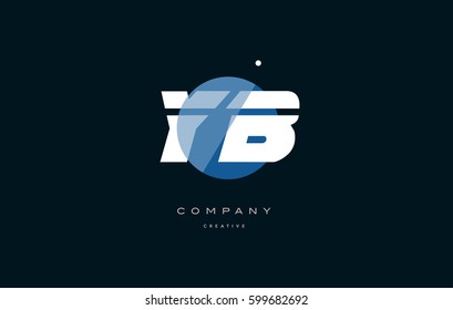 yb y b  blue circle dot big font alphabet company letter logo white design vector icon template 