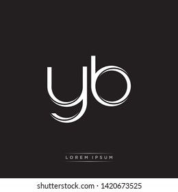 yb y b Logo Initial Letter Split Lowercase Modern Monogram Template Design
