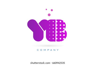 yb y b pink dots dotted letter logo alphabet creative company vector icon design template
