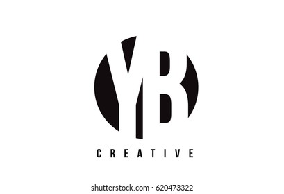 YB Y B White Letter Logo Design with Circle Background Vector Illustration Template.