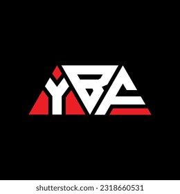 YBF triangle letter logo design with triangle shape. YBF triangle logo design monogram. YBF triangle vector logo template with red color. YBF triangular Simple, Elegant, and Luxurious Logo