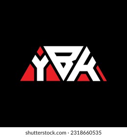 YBK Dreieck-Buchstaben Logo Design mit Dreiecksform. YBK Dreieck Logo Design Monogramm. YBK Dreieck-Vektorlogo-Vorlage mit roter Farbe. Einfache, elegante und luxuriöse YBK-Logos