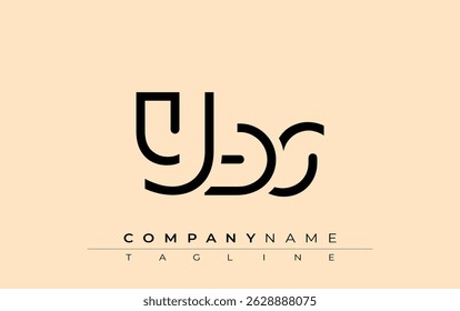 YBS abstract letter design Design de logotipo comercial moderno com tipografia abstrata e estilo contemporâneo