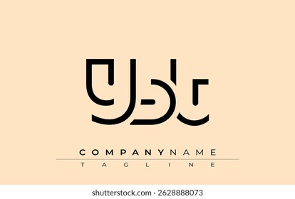 YBT abstract letter design. Modern Business Logo Design With Abstract Typography and Contemporary Style