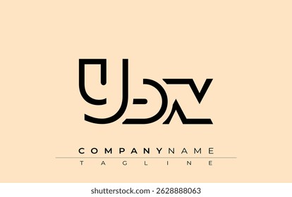 YBX abstract letter design. Modern Business Logo Design With Abstract Typography and Contemporary Style