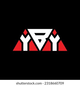 YBY triangle letter logo design with triangle shape. YBY triangle logo design monogram. YBY triangle vector logo template with red color. YBY triangular Simple, Elegant, and Luxurious Logo