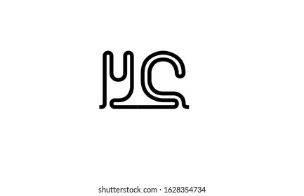 YC abstract vector logo monogram template