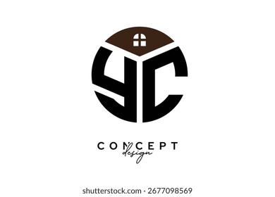 YC Creative Real Estate Monogram Logo Concept Design in Circle Shape