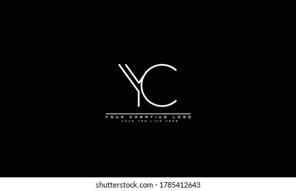 Plantilla de monograma del logotipo del vector abstracto de CY de YC