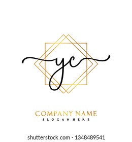 YC Initial Handwriting logo template vector