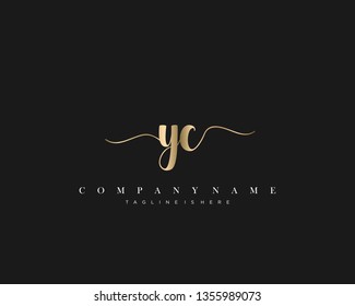 YC initial handwriting logo template vector