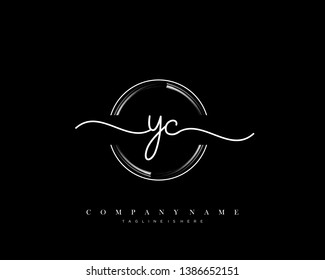 YC initial handwriting logo template vector
