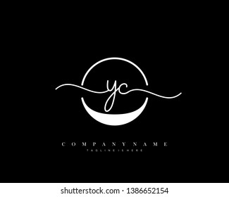 YC initial handwriting logo template vector