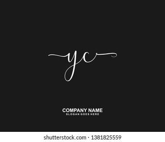 YC Initial handwriting logo vector