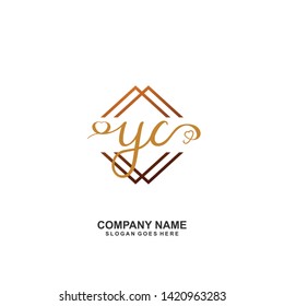 YC Initial handwriting logo vector