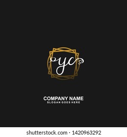 YC Initial handwriting logo vector