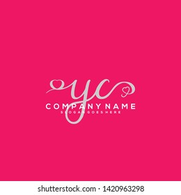 YC Initial handwriting logo vector