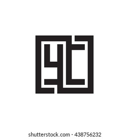 YC initial letters looping linked square monogram logo