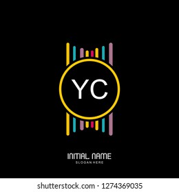 YC Initial logo template vector