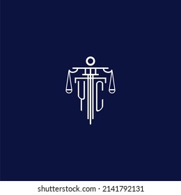 YC-Anfangslogos für Monogramme für Anwälte mit Skalenvektordesign