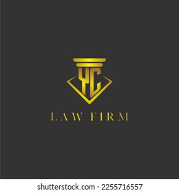 logotipo de monograma inicial YC para la firma de abogados con diseño de polígono creativo