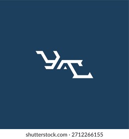 YC letra inicial concepto de esport diseño minimalista estilo techno monograma moderno logo