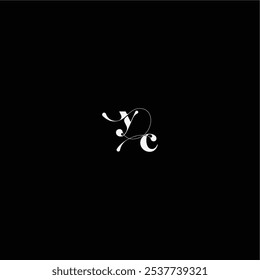 YC letter monogram style and elegant concept organic hairline logo wedding typography initial