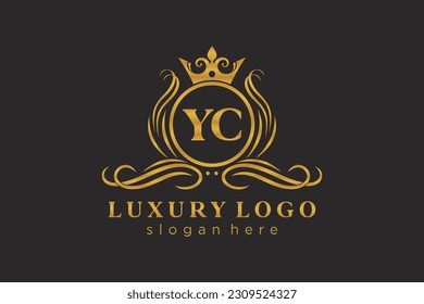 YC Letter Royal Luxury Logo template in vector art for Restaurant, Royalty, Boutique, Cafe, Hotel, Heraldic, Jewelry, Fashion and other vector illustration.