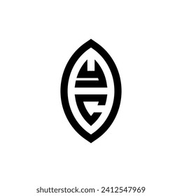 Monograma geométrico de línea YC con diseño profesional de alta calidad que se imprimirá bien