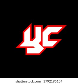 YC Logo Design, erste YC Buchstaben Design mit sci-fi Stil. YC Logo für Spiel, Support, Technologie, Digital, Community oder Business. Y C sport moderne Schrift des italienischen Alphabets. Typografie urbane Schriftarten.