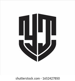 YC Logo monogram with emblem shield shape design isolated on white background