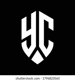 yc logo monogram with emblem shield style design template